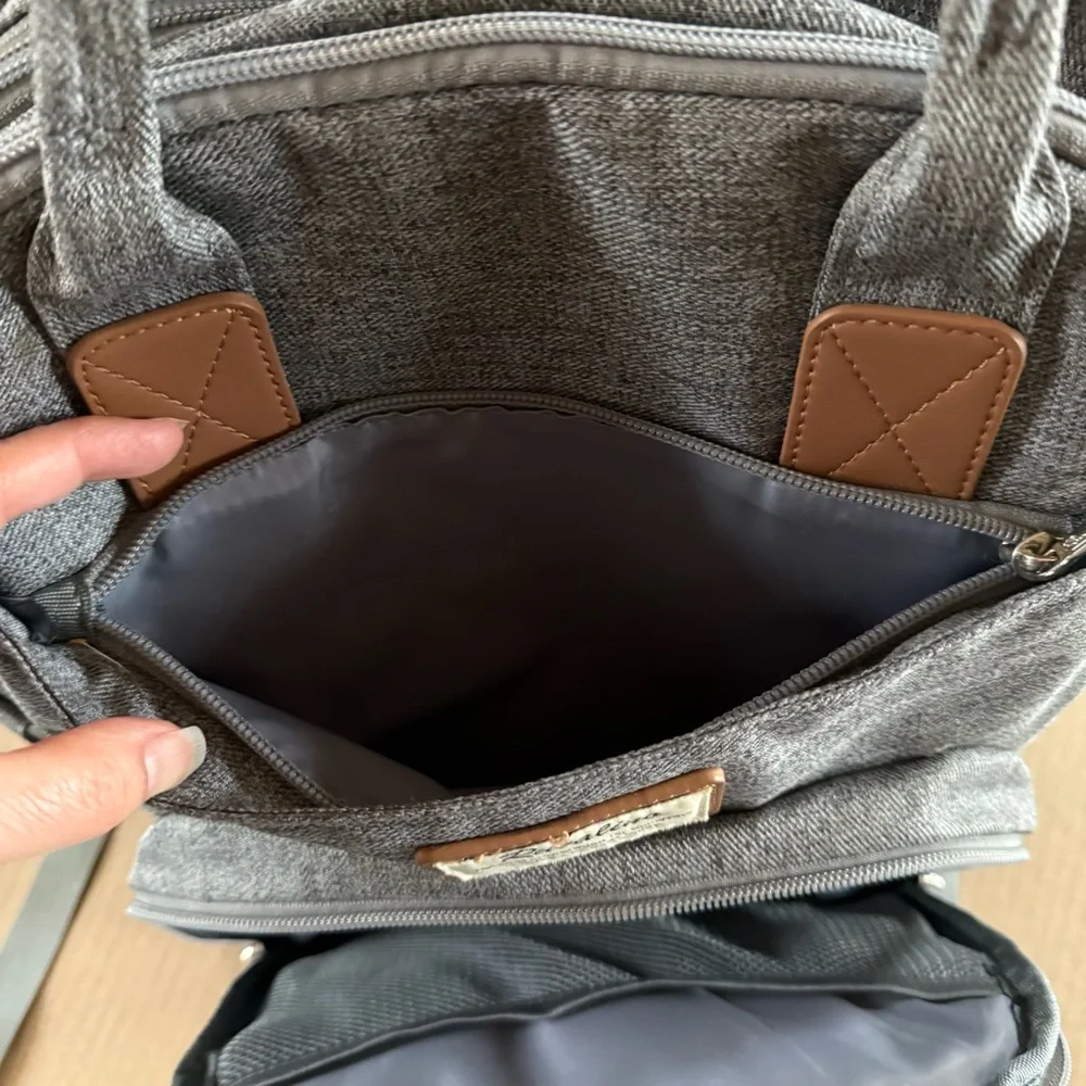 Ruvalino Gray Diaper Backpack Bag
